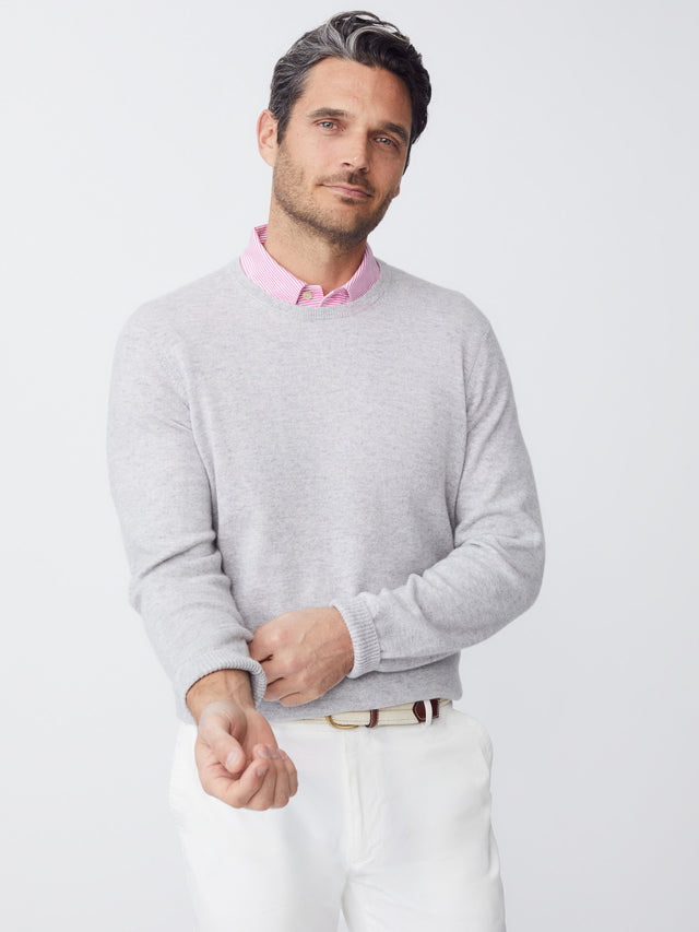 Light Heather Gray Solid Caldwell Cashmere Sweater | Men's Sweaters | J.McLaughlin