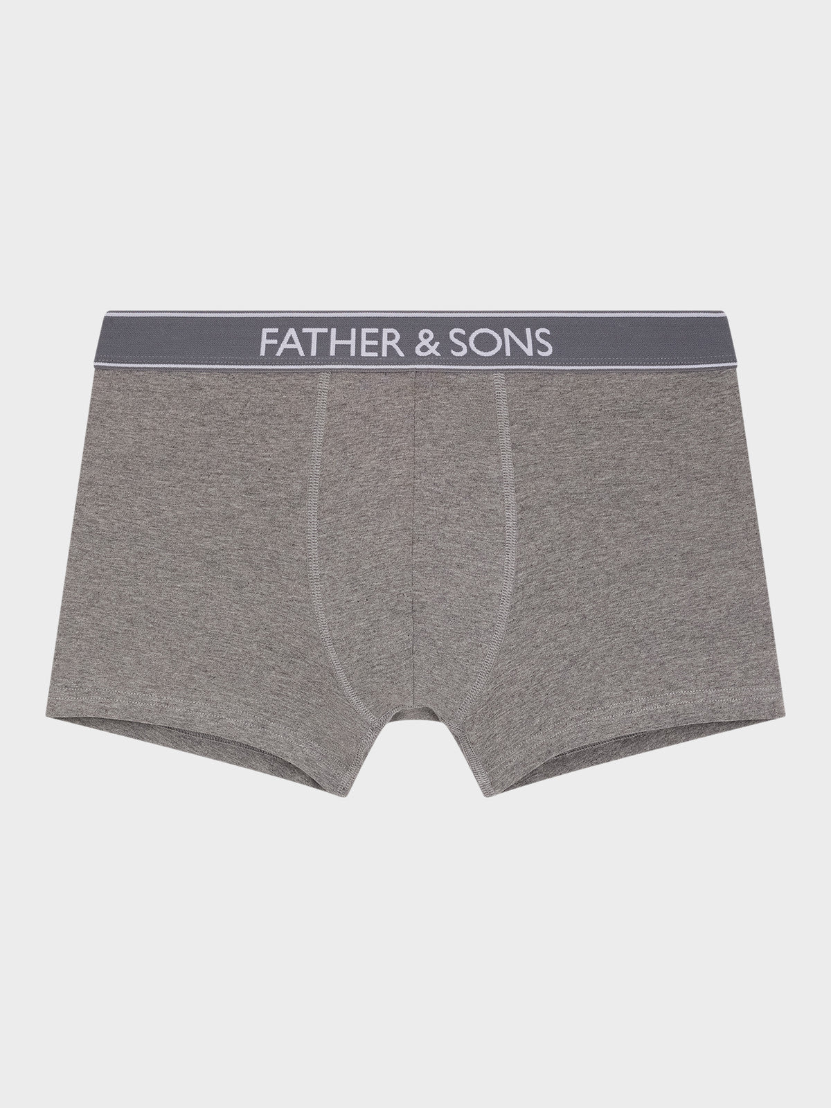 Boxer En Microfibre Uni Gris Chin Et Lastique Bleu