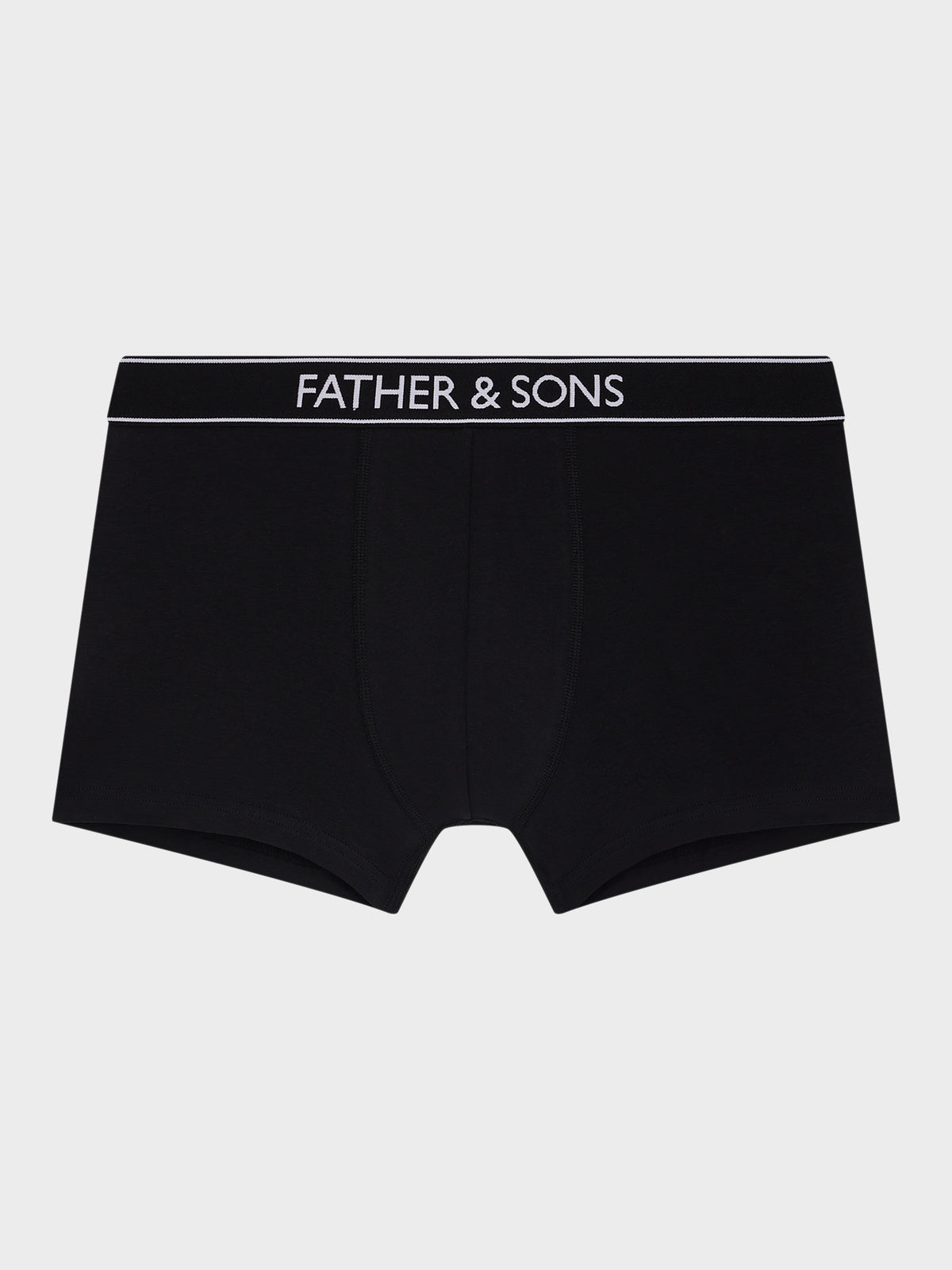 Boxer En Microfibre Uni Noir Et Lastique Gris