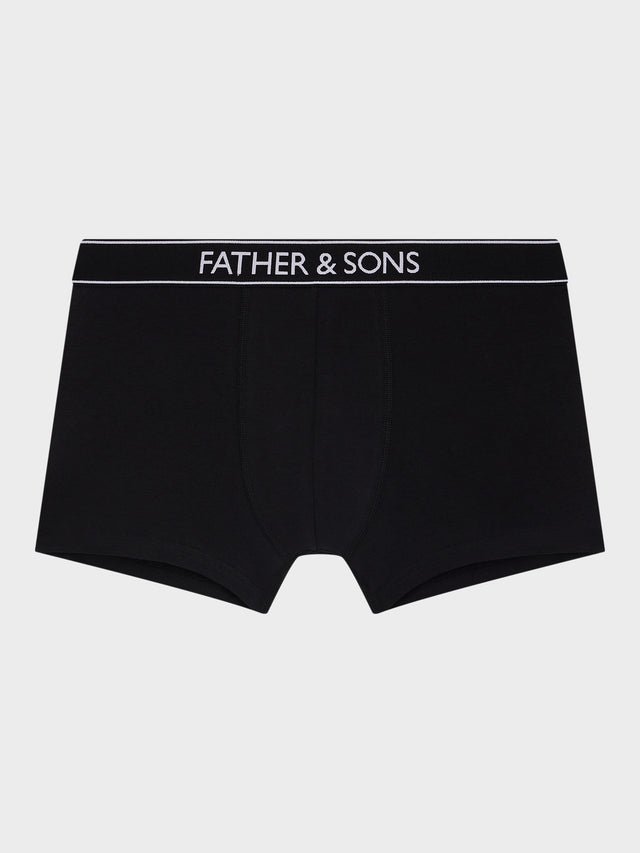 Boxer en microfibre uni noir et élastique gris