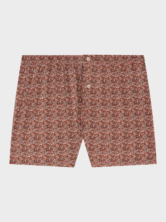 Caleçon en coton rouge à motif
