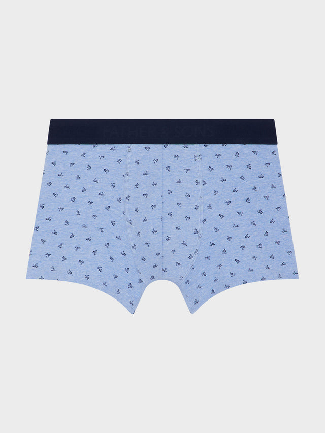 Boxer en coton stretch bleu ciel à motif