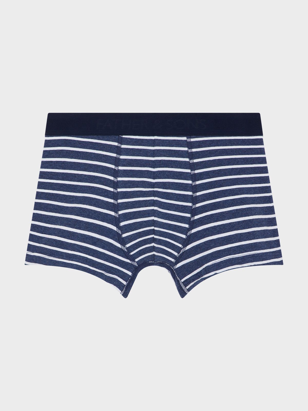 Boxer En Coton Stretch Bleu Indigo Rayures Blanches