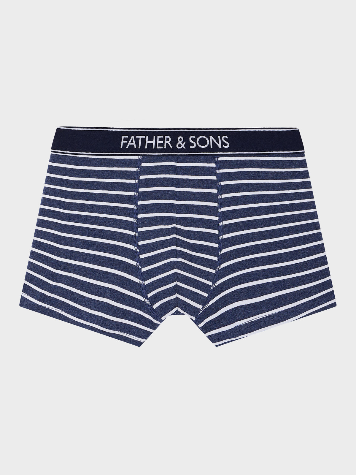 Boxer En Coton Stretch Bleu Marine Rayures Blanches
