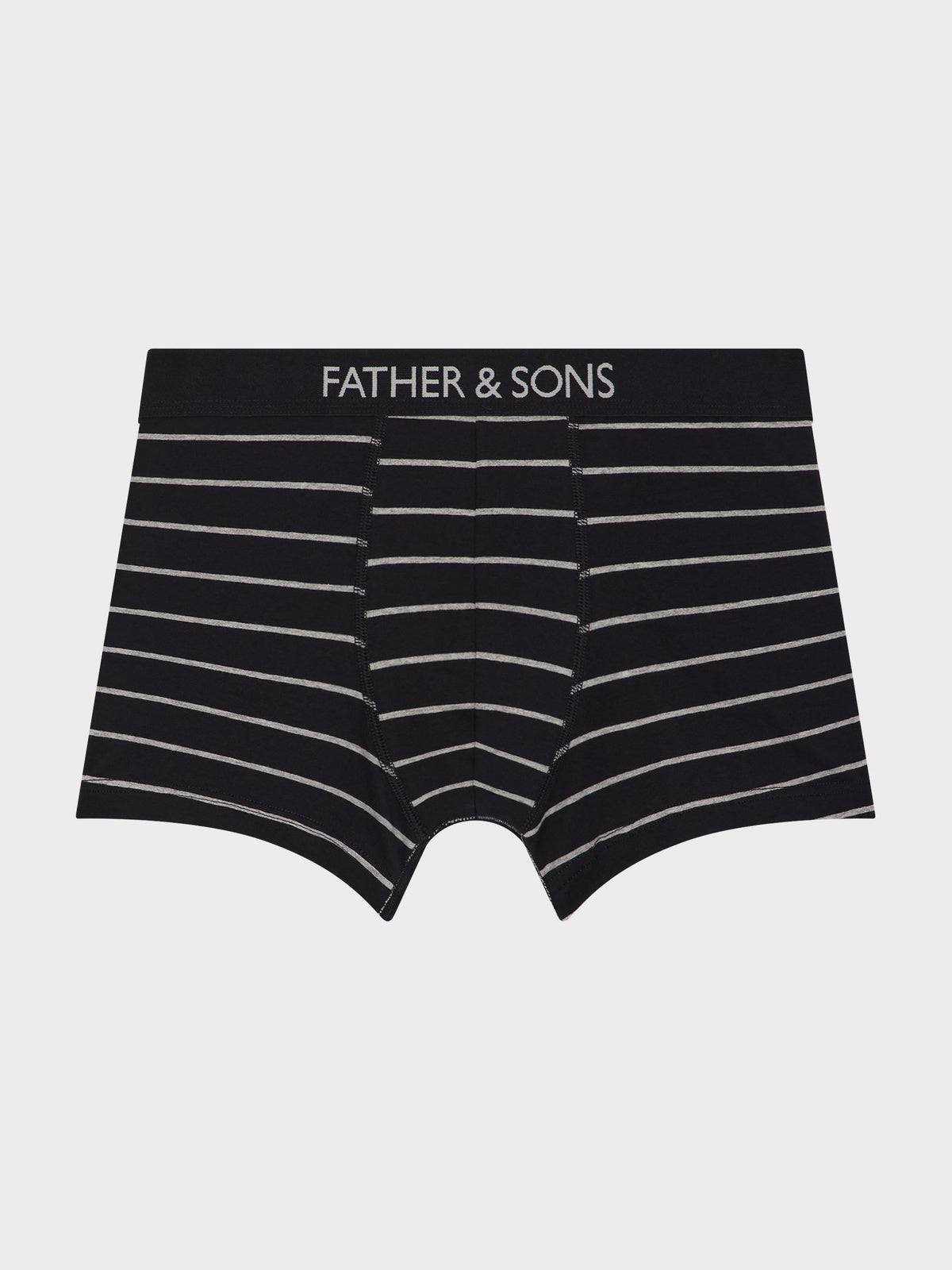 Boxer En Coton Stretch Noir Rayures Blanches