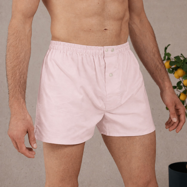 Caleçon rose - Coton Oxford