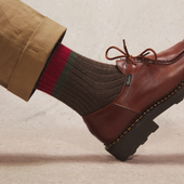 Marron Kaki Rouge Bandes Coton
