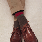 Marron Kaki Rouge Bandes Coton