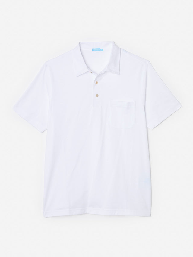 White Callahan Cotton Polo | Men's Knits \u0026 Polos | J.McLaughlin