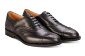 Cambridge JS9518 Brogue Toecap Oxford City Shoe - Black (Multiple Width Fittings)