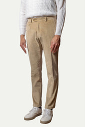 Beige Corduroy Sirmione Trousers Made In Italy