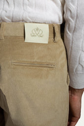 Beige Corduroy Sirmione Trousers Made In Italy