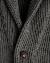 Grey Camel Hair Shawl Collar Cardigan