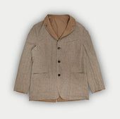Camel Reversible Linen Varzi Jacket