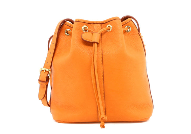 Bucket Bag - Camel/Aqua Interior - Tumbled