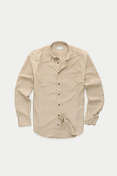 Regular Long Sleeve Button Down Cotton Cashmere Shirt Sand
