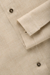 Regular Long Sleeve Button Down Cotton Cashmere Shirt Sand