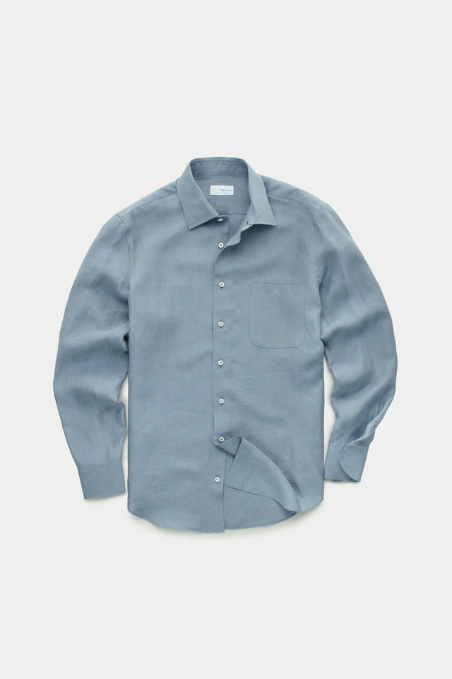 After-Dinner Linen Shirt Steel Blue