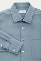 After-Dinner Linen Shirt Steel Blue