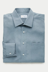 After-Dinner Linen Shirt Steel Blue