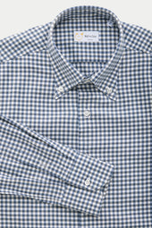 Long Sleeve Slim Before-Dinner Button Down Cotton Shirt Flannel Plaid