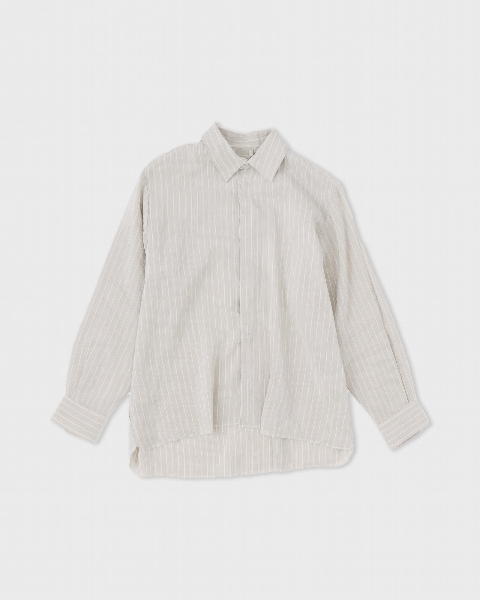 Big Shirt Velcro Grey White Stripe