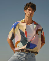 Didcot Multicolour Painted Shapes Short Sleeve Shirt