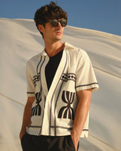 Didcot And Black Border Applique Short Sleeve Shirt