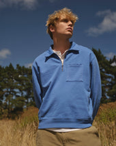 Reeve Loopback Organic Cotton Collared Sweatshirt