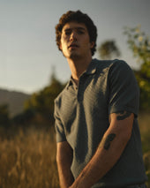 Naples Pale Retro Diamond Knitted Polo