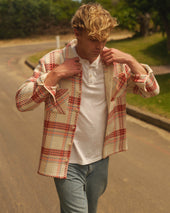 Whiting And Red Plaid Weave Overshirt