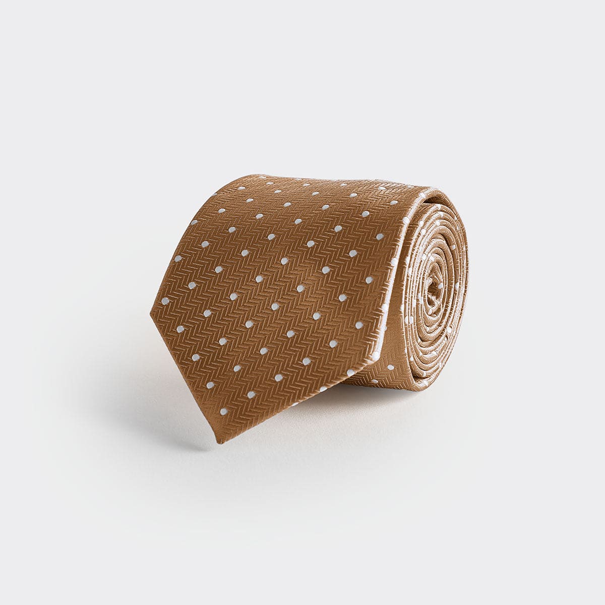 White Spot Herringbone Silk Tie