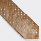 White Spot Herringbone Silk Tie