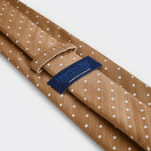 White Spot Herringbone Silk Tie