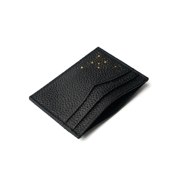 Card Holder in Black Grain Leather