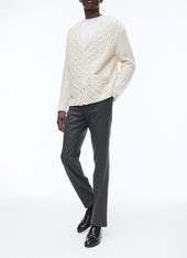 Wool Cable Knit Cardigan