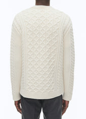 Wool Cable Knit Cardigan