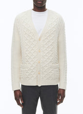 Wool Cable Knit Cardigan