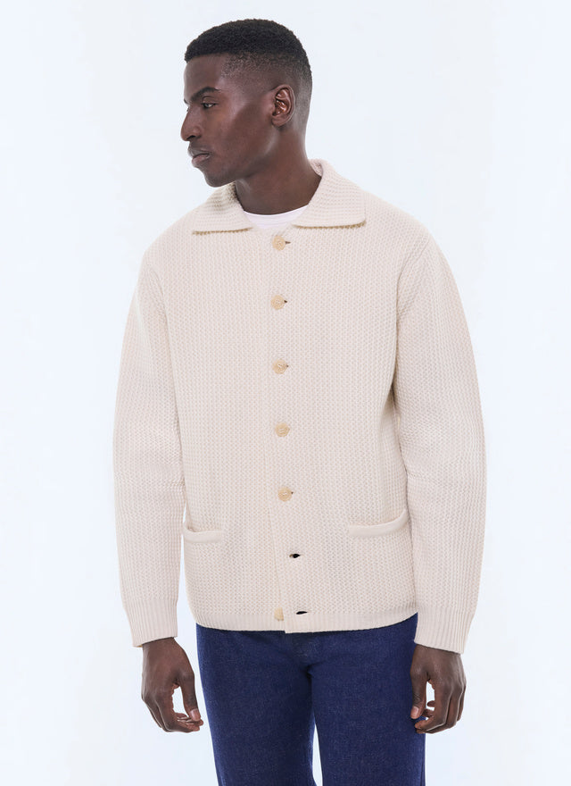 Certified wool cardigan