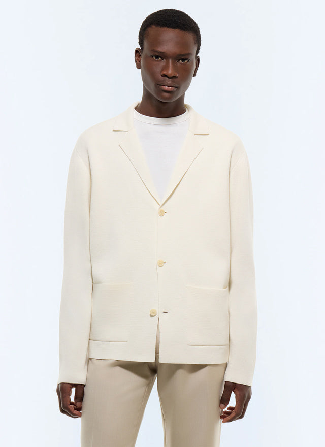 Cotton and wool cardigan