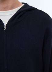 Hooded Cotton And Wool Cardigan