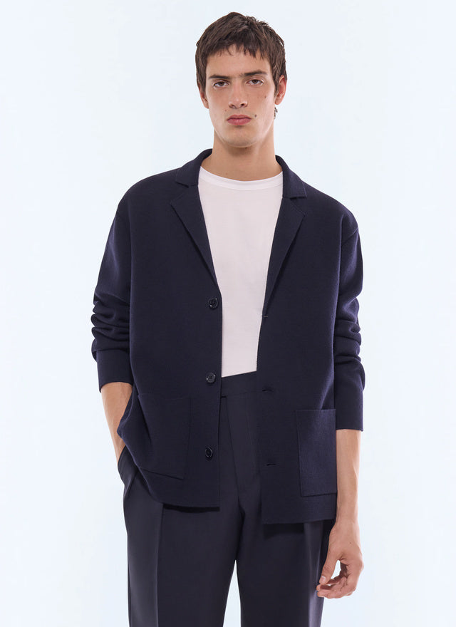 Wool And Cotton Tailored Cardigan