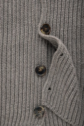 Wool Chunky Shawl Collar Cardigan Cocoa Powder