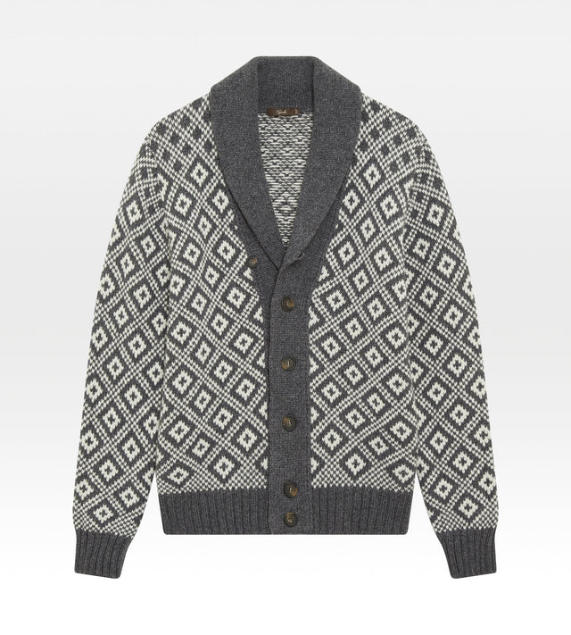 Cardigan gris en laine & cachemire