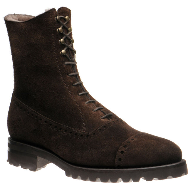 Carlos Santos 1038 mens rubber-soled boots in brown suede
