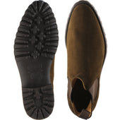 Carlos Santos 9588 mens rubber-soled Chelsea boots in olive suede
