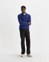 Carter Open Collar Fluffy Wool Knit Polo