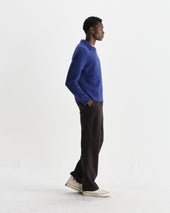 Carter Open Collar Fluffy Wool Knit Polo