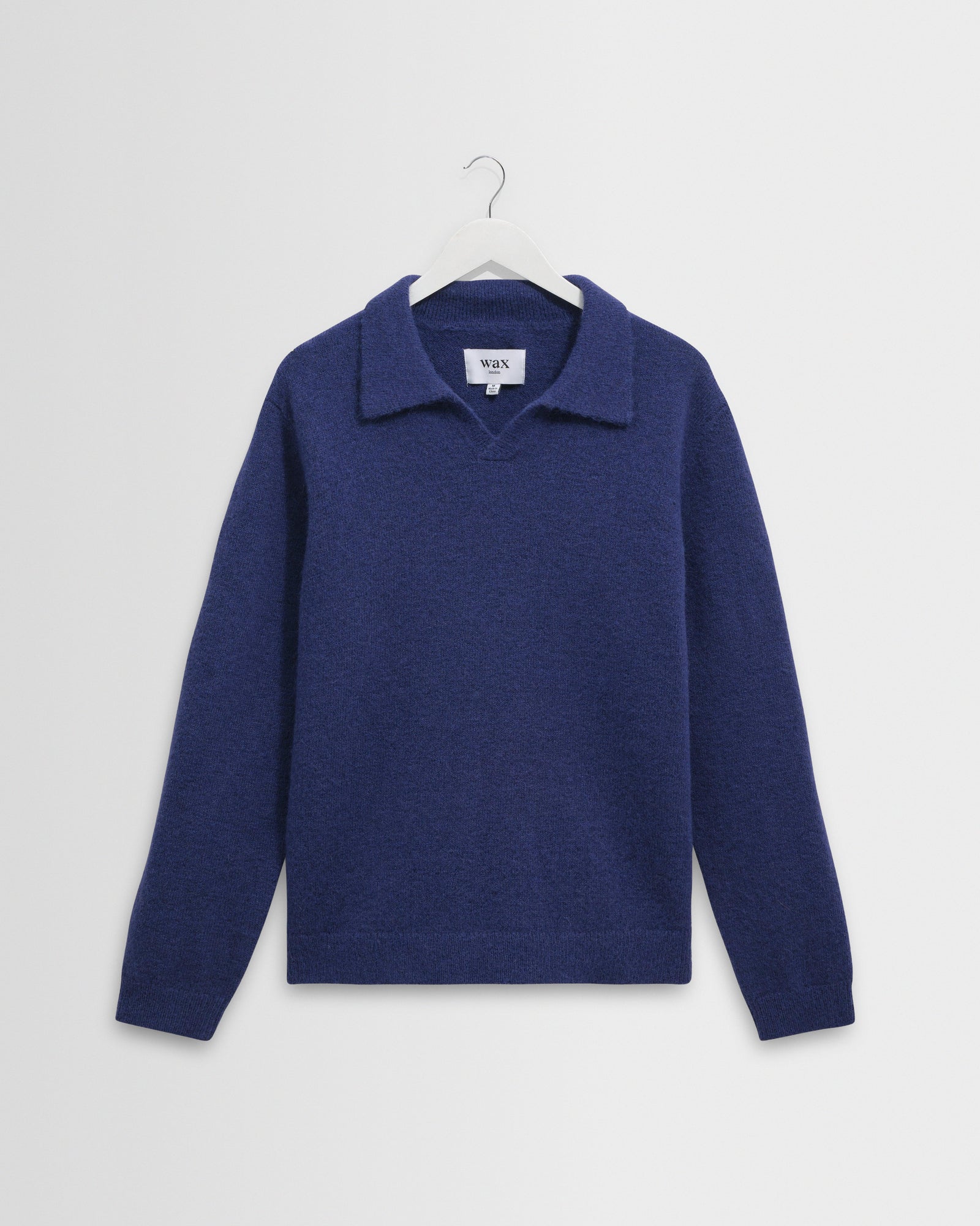 Carter Open Collar Fluffy Wool Knit Polo