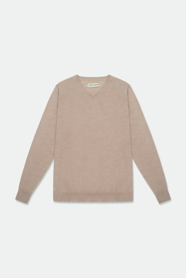 Jason Beige V Neck Knit